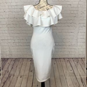 While Peplum Top dress